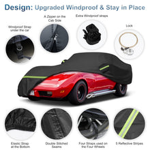 Load image into Gallery viewer, for C3 Corvette Car Cover Waterproof, Sun Heat Protection Outdoor Full Car Covers with Driver Side Zipper Windproof Heavy Duty All Weather Fit for C3 1968-1982 Chevy Corvette,Not for Rear Wing
