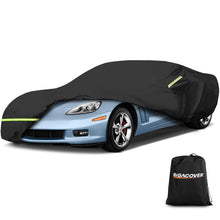 Load image into Gallery viewer, for C6 Corvette Full Car Cover Waterproof, Outdoor Car Covers Windproof Heavy Duty All Weather Waterproof Protection Universal Custom Compatible with C6 2005-2013 Chevy Corvette(Black)