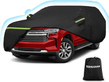 Load image into Gallery viewer, Car Cover Waterproof for 2007-2022 Chevy Suburban/GMC Yukon XL/Cadillac Escalade ESV, Snowproof Outdoor Car Covers with Zipper Windproof Heavy Duty All Weather (Black)