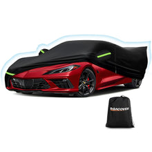 Load image into Gallery viewer, for C6 Corvette Full Car Cover Waterproof, Outdoor Car Covers Windproof Heavy Duty All Weather Waterproof Protection Universal Custom Compatible with C6 2005-2013 Chevy Corvette(Black)