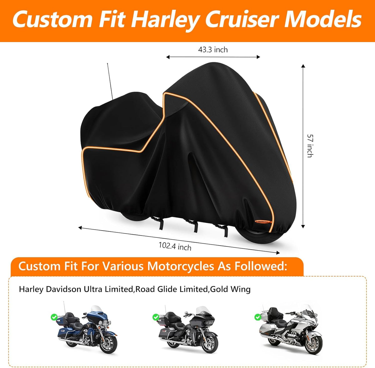 Harley Ultra Limited Waterproof Motorcycle Cover (420D)