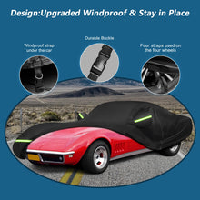 Load image into Gallery viewer, for C6 Corvette Full Car Cover Waterproof, Outdoor Car Covers Windproof Heavy Duty All Weather Waterproof Protection Universal Custom Compatible with C6 2005-2013 Chevy Corvette(Black)
