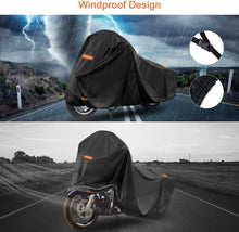 Load image into Gallery viewer, 300D Motorcycle Cover for Touring Models Road King Street Glide Road Glide Outdoor Bike Cover Windproof Heavy Duty Waterproof Protection Fits up to 118” Motorcycles