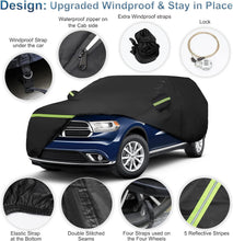Load image into Gallery viewer, Custom Fit for Dodge Durango 2011-2023 Car Cover, All Weather SUV Waterproof Exterior Full Cover with Zipper and Storage Bag (Black)