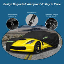 Load image into Gallery viewer, for C6 Corvette Full Car Cover Waterproof, Outdoor Car Covers Windproof Heavy Duty All Weather Waterproof Protection Universal Custom Compatible with C6 2005-2013 Chevy Corvette(Black)