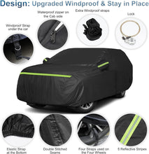 Load image into Gallery viewer, Car Cover Waterproof for 2007-2022 Chevy Suburban/GMC Yukon XL/Cadillac Escalade ESV, Snowproof Outdoor Car Covers with Zipper Windproof Heavy Duty All Weather (Black)