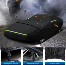 Load image into Gallery viewer, for C6 Corvette Full Car Cover Waterproof, Outdoor Car Covers Windproof Heavy Duty All Weather Waterproof Protection Universal Custom Compatible with C6 2005-2013 Chevy Corvette(Black)