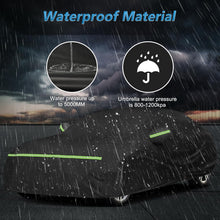 Load image into Gallery viewer, Car cover with waterproof material demonstration, showing water pressure resistance and umbrella water pressure comparison.