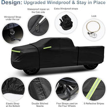 Load image into Gallery viewer, Car cover with windproof features and details on a white background