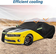 Load image into Gallery viewer, Heat-reflective car cover providing efficient cooling to keep vehicle interior temperatures low in sunny environments.