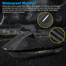 Load image into Gallery viewer, Heavy-duty marine-grade 600D Oxford Jet Ski cover with double PU coating and waterproof strips for extreme weather protection.