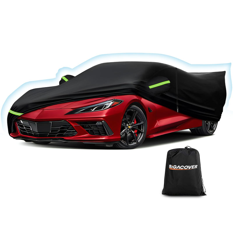 Load image into Gallery viewer, for C6 Corvette Full Car Cover Waterproof, Outdoor Car Covers Windproof Heavy Duty All Weather Waterproof Protection Universal Custom Compatible with C6 2005-2013 Chevy Corvette(Black)
