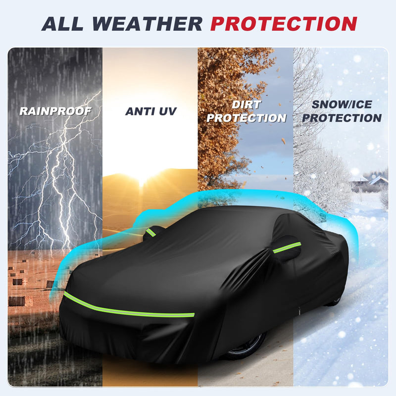 Load image into Gallery viewer, for C6 Corvette Full Car Cover Waterproof, Outdoor Car Covers Windproof Heavy Duty All Weather Waterproof Protection Universal Custom Compatible with C6 2005-2013 Chevy Corvette(Black)
