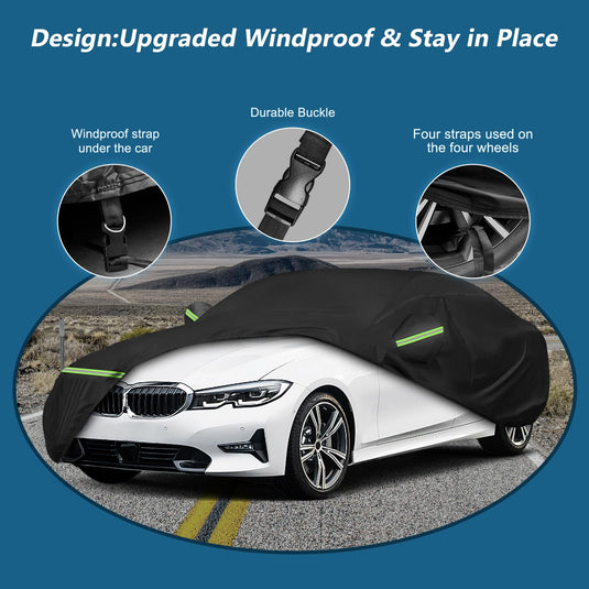 Custom Fit for Tesla Model Y Car Cover - Waterproof, All Weather, Heavy Duty Protection, Hail & Windproof, Long Lifetime, with Charge Port Opening and Side Zipper - Fits for Model Y 2020-2023