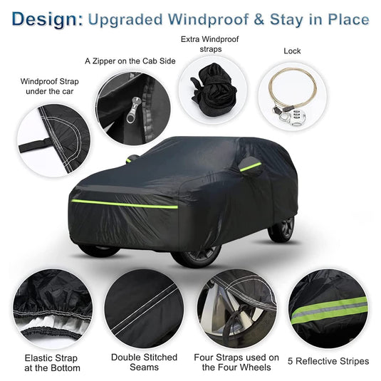 Custom Fit for Tesla Model Y Car Cover - Waterproof, All Weather, Heavy Duty Protection, Hail & Windproof, Long Lifetime, with Charge Port Opening and Side Zipper - Fits for Model Y 2020-2023