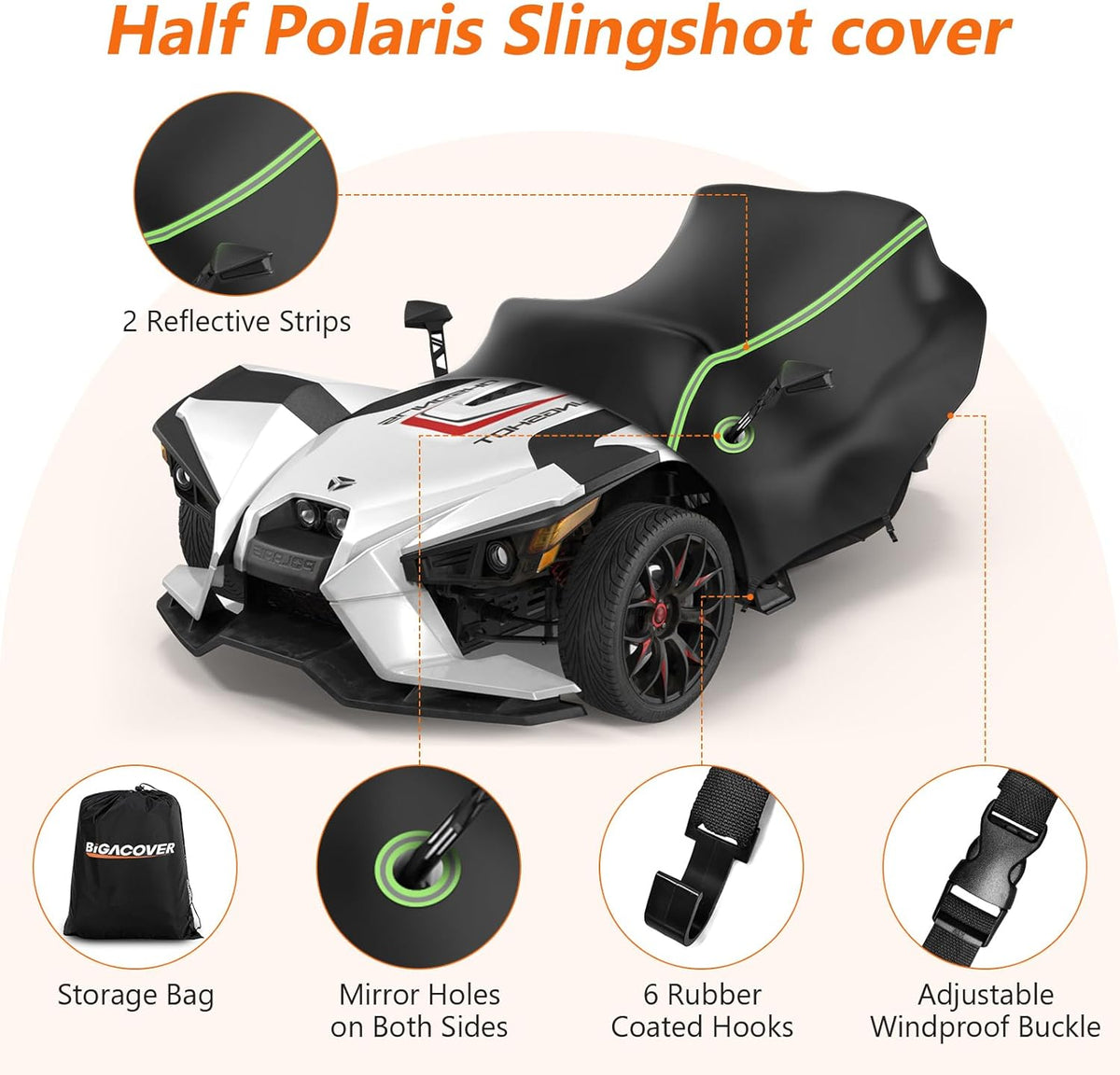 Polaris Slingshot Waterproof Half Cover (420D Oxford)
