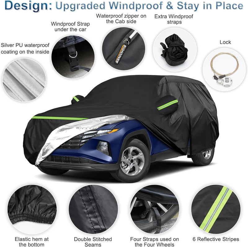 Load image into Gallery viewer, for Hyundai Tucson Car Cover Waterproof All Weather,Sun Heat Protection Outdoor Full Car Covers with Driver Side Zipper Windproof Heavy Duty Protection Fit for 2020-2023 Hyundai Tucson
