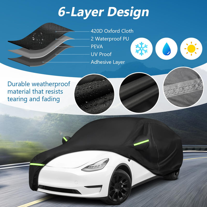 Load image into Gallery viewer, Custom Fit for Tesla Model Y Car Cover - Waterproof, All Weather, Heavy Duty Protection, Hail &amp; Windproof, Long Lifetime, with Charge Port Opening and Side Zipper - Fits for Model Y 2020-2023
