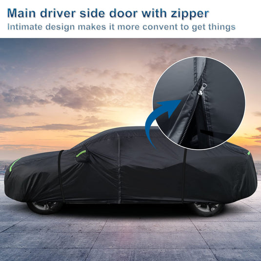 Custom Fit for Tesla Model Y Car Cover - Waterproof, All Weather, Heavy Duty Protection, Hail & Windproof, Long Lifetime, with Charge Port Opening and Side Zipper - Fits for Model Y 2020-2023