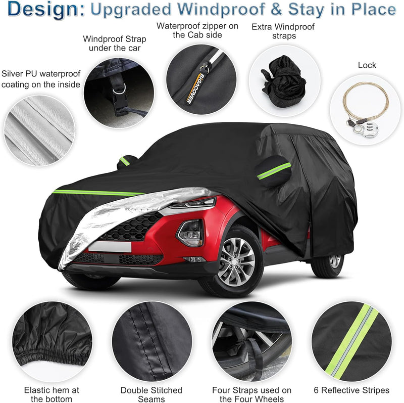 Load image into Gallery viewer, for Hyundai Santa Fe Car Cover Waterproof All Weather,Sun Heat Protection Outdoor Full Car Covers with Driver Side Zipper Windproof Heavy Duty Protection Fit for 2006-2023 Hyundai Santa Fe
