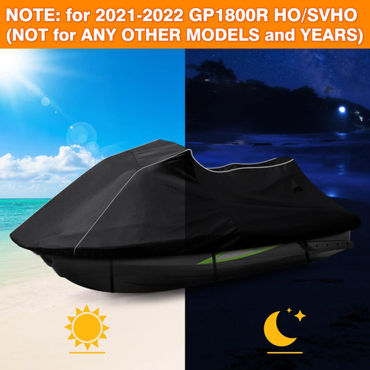 BIGACOVER Jet Ski Cover Compatible for Yamaha Wave Runner GP1800R Models 2021-2023 Watercraft UV Protection 600D Oxford Waverunner Cover with Waterproof Zipper