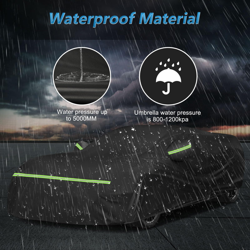 Load image into Gallery viewer, for C6 Corvette Full Car Cover Waterproof, Outdoor Car Covers Windproof Heavy Duty All Weather Waterproof Protection Universal Custom Compatible with C6 2005-2013 Chevy Corvette(Black)
