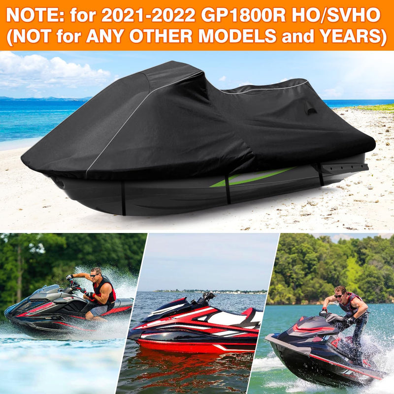 Load image into Gallery viewer, BIGACOVER Jet Ski Cover Compatible for Yamaha Wave Runner GP1800R Models 2021-2023 Watercraft UV Protection 600D Oxford Waverunner Cover with Waterproof Zipper
