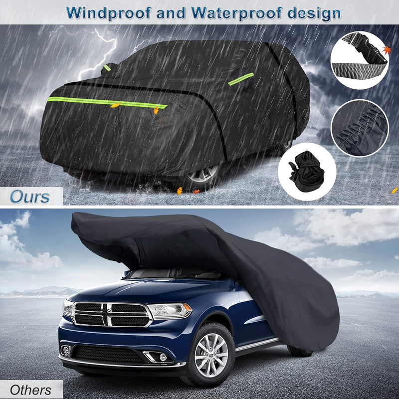 Load image into Gallery viewer, Custom Fit for Dodge Durango 2011-2023 Car Cover, All Weather SUV Waterproof Exterior Full Cover with Zipper and Storage Bag (Black)
