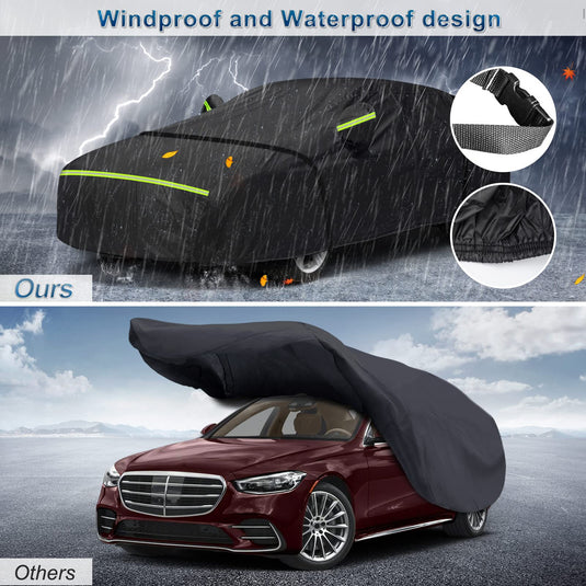 Custom Fit for Tesla Model Y Car Cover - Waterproof, All Weather, Heavy Duty Protection, Hail & Windproof, Long Lifetime, with Charge Port Opening and Side Zipper - Fits for Model Y 2020-2023