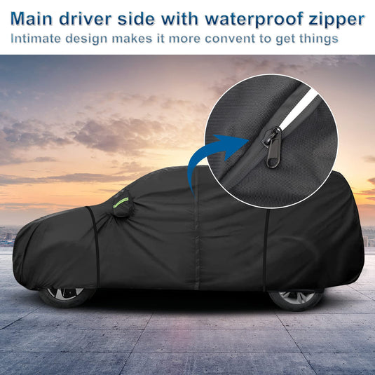 Custom Fit for Tesla Model Y Car Cover - Waterproof, All Weather, Heavy Duty Protection, Hail & Windproof, Long Lifetime, with Charge Port Opening and Side Zipper - Fits for Model Y 2020-2023