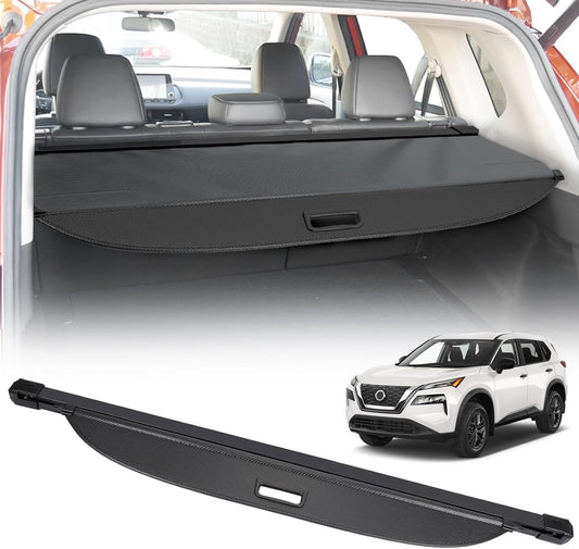 Car cargo cover with a Nissan vehicle in the background