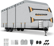 Load image into Gallery viewer, Gray travel trailer with Bigacover branding on a white background
