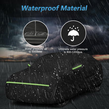 Load image into Gallery viewer, Waterproof car cover material demonstration showing resistance to water pressure up to 5000MM, significantly higher than a standard umbrella's 800-1200kpa rating.
