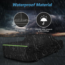 Load image into Gallery viewer, Waterproof material feature with raindrop and umbrella icons on a dark background
