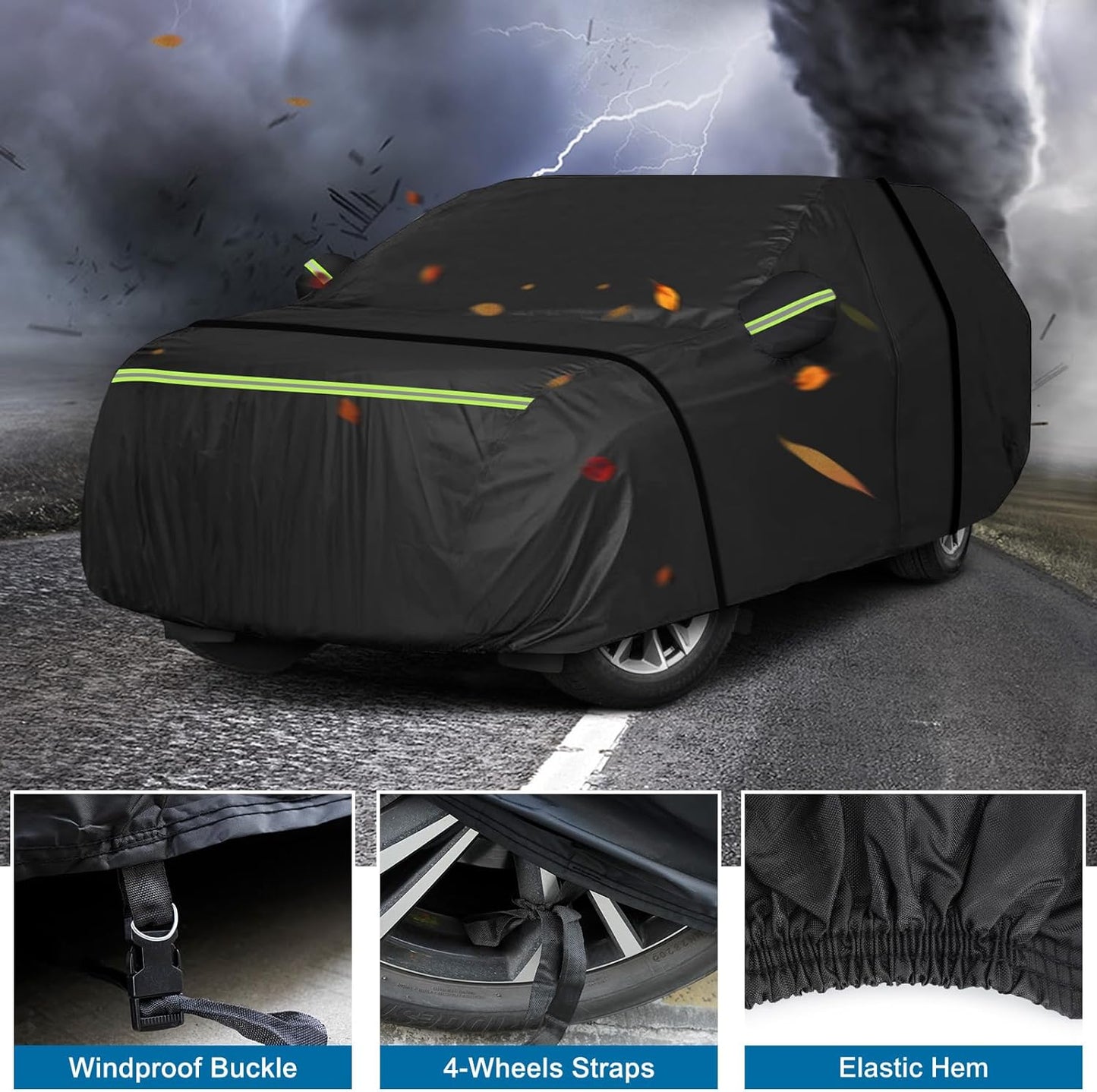 Windproof and trailerable Jet Ski cover with a 3-integrated buckle and strap system for secure towing.